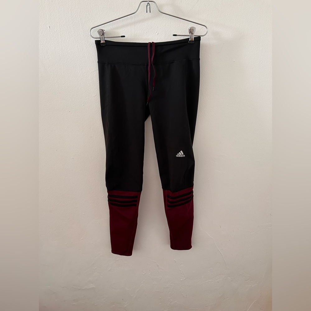 ADIDAS - Womens Black/Burgundy Climalite Active Response Leggings in Medium